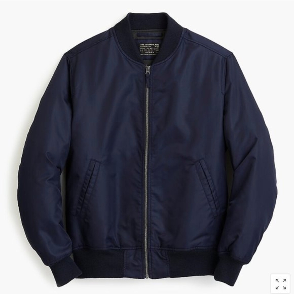 J.Crew Men's Wallace & Barnes Bomber Jacket Navy